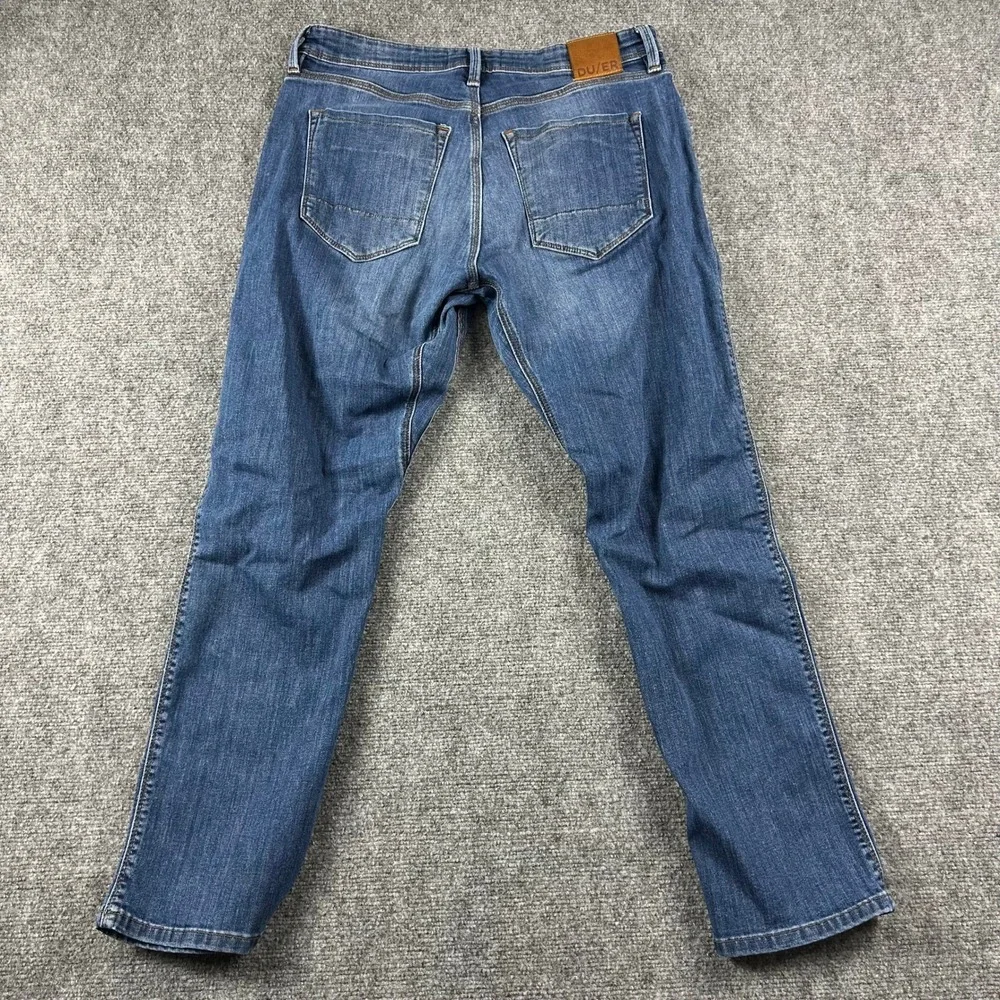 DU/ER Performance Denim Men‎ 34x30 Blue Relaxed Tapered Jeans MFLR4505 Stretch